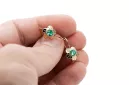 Vintage Jewlery Earrings Emerald Original Vintage 14K Rose Gold vec028r
